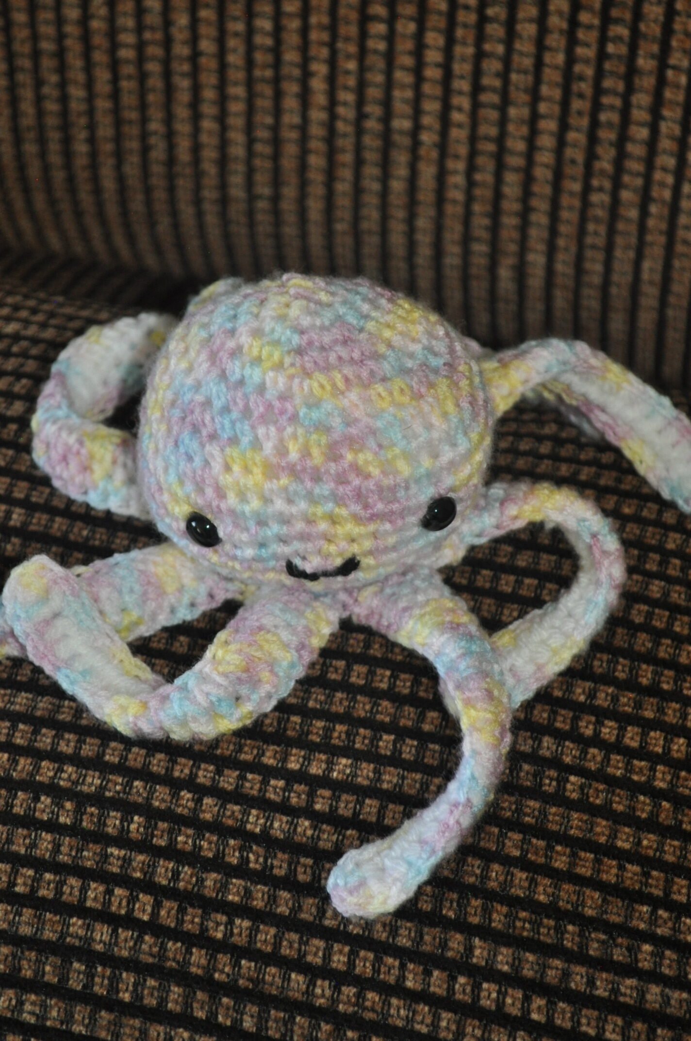 Crochet Baby Octopus Toy | light multi / white